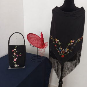 Conjunto Pico Bordado, Sombrero y Bolso Bordado