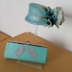 Conjunto Sombrero y Bolso -  Cartera Verde Agua